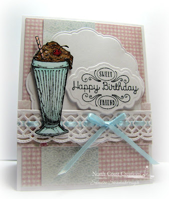 North Coast Creations Stamp sets: Ice Cream Shoppe, Our Daily Bread Designs Custom Dies: Doily, Beautiful Borders, Antique Labels and Border, Our Daily Bread Designs Shabby Rose Paper Collection