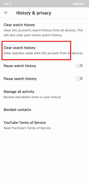 youtube search history kaise delete kare