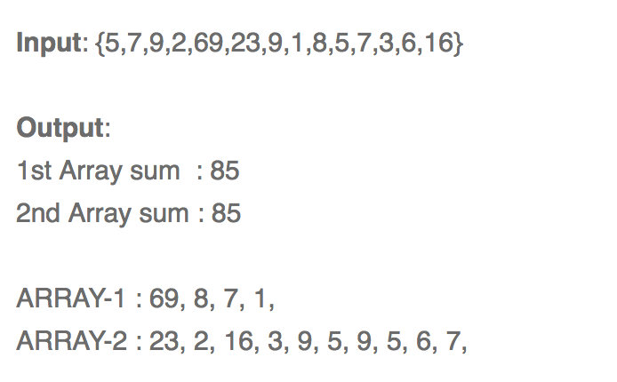 Split the array into two equal Sum subarrays - Java Discover