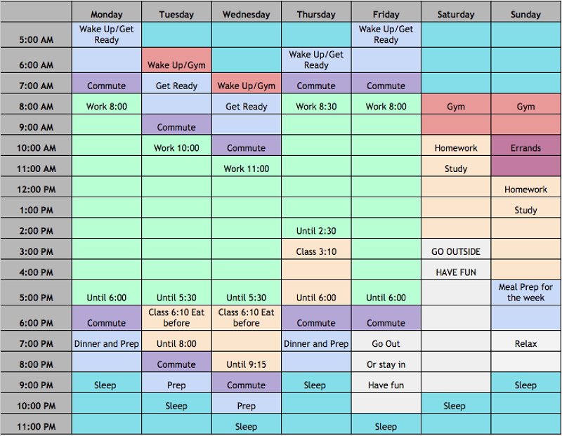 Work Schedule Template for Multiple Employees