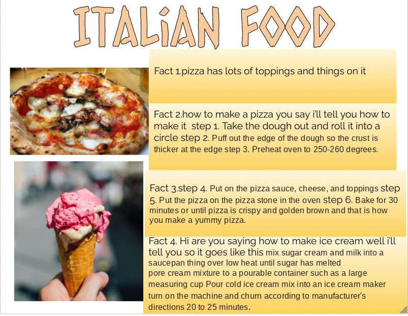 essay about italian food