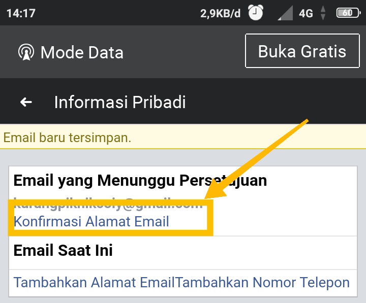 cara mengganti email facebook di iphone