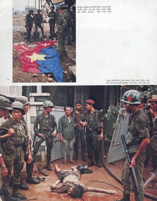 South Vietnamese soldiers with killed Vietcong guerrilla