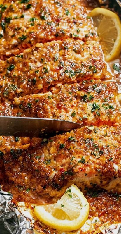 Baked Honey Garlic Salmon in Foil - Easy Recipes For Dinner Idea