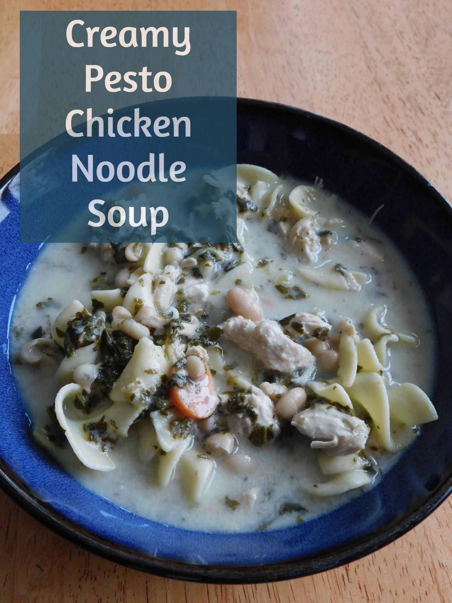 Creamy Pesto Chicken Noodle Soup