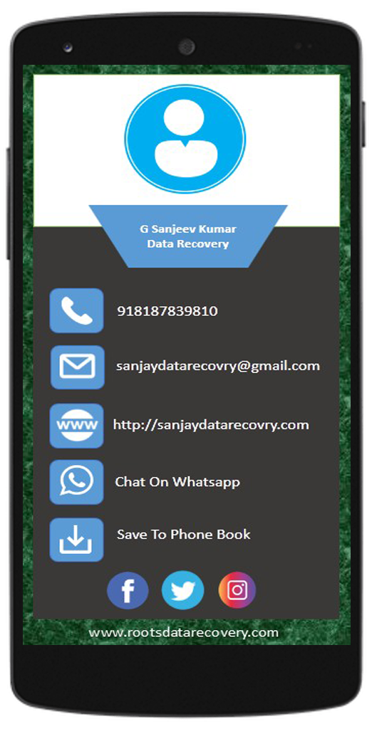 Black and Blue Color Digital V Card