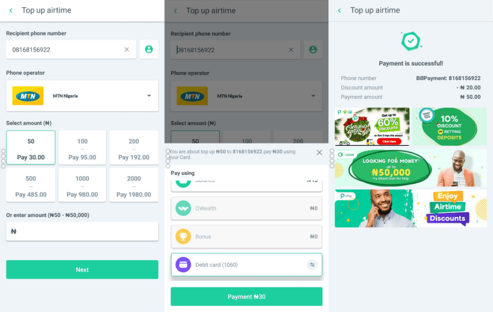Save More Money on Airtime Recharge with up to 40 Off Discount on OPay