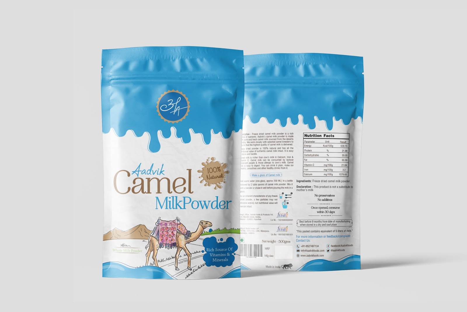 aadvik camel milk on
