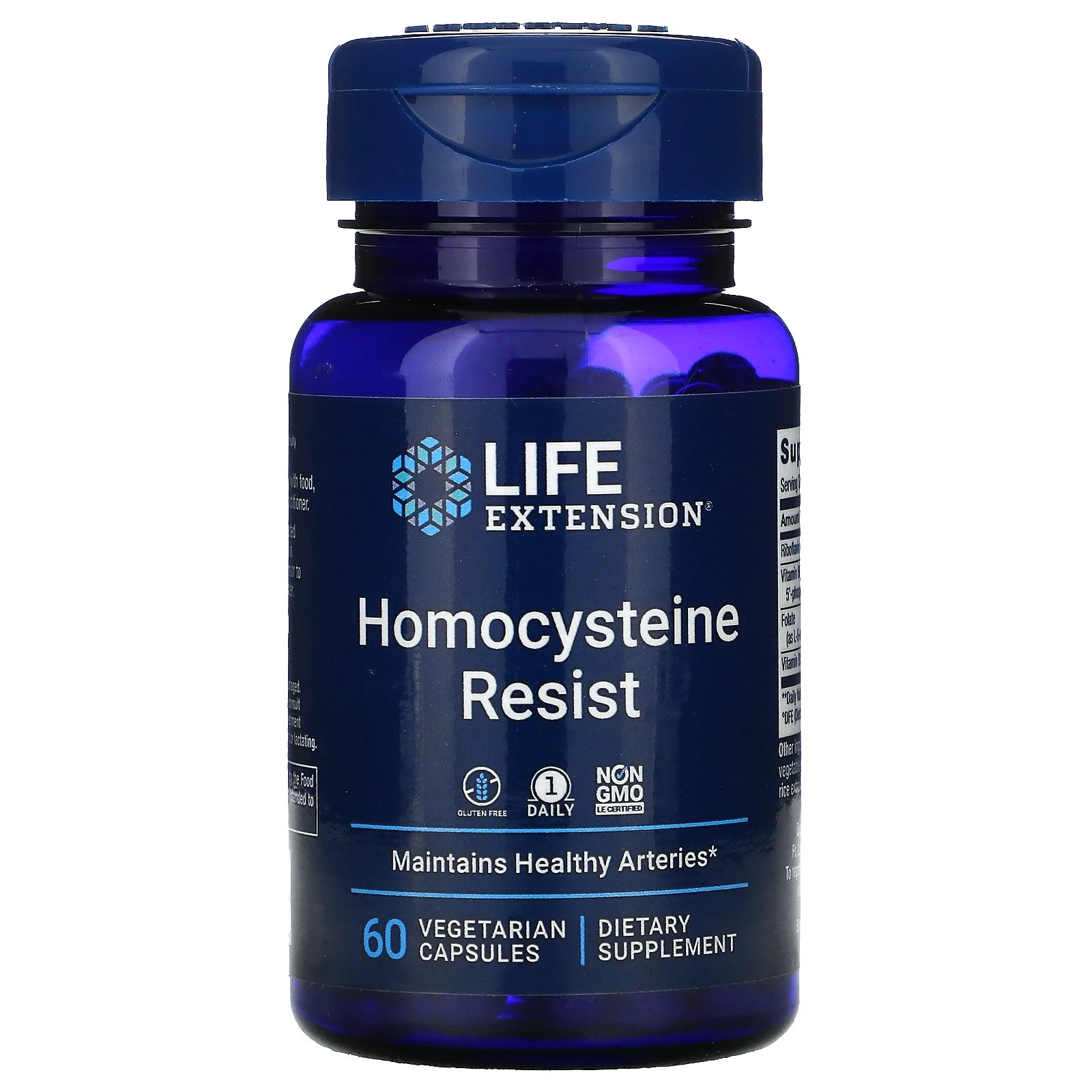 Life Extension, Homocysteine Resist, добавка для поддержания здорового уровня гомоцистеина, 60 вегетарианских капсул