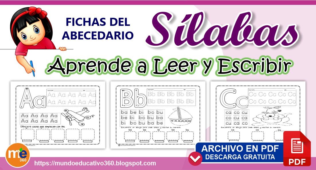 Fichas Del Abc Con SÍlabas Aprende A Leer Y Escribir Mundo Edicativo360