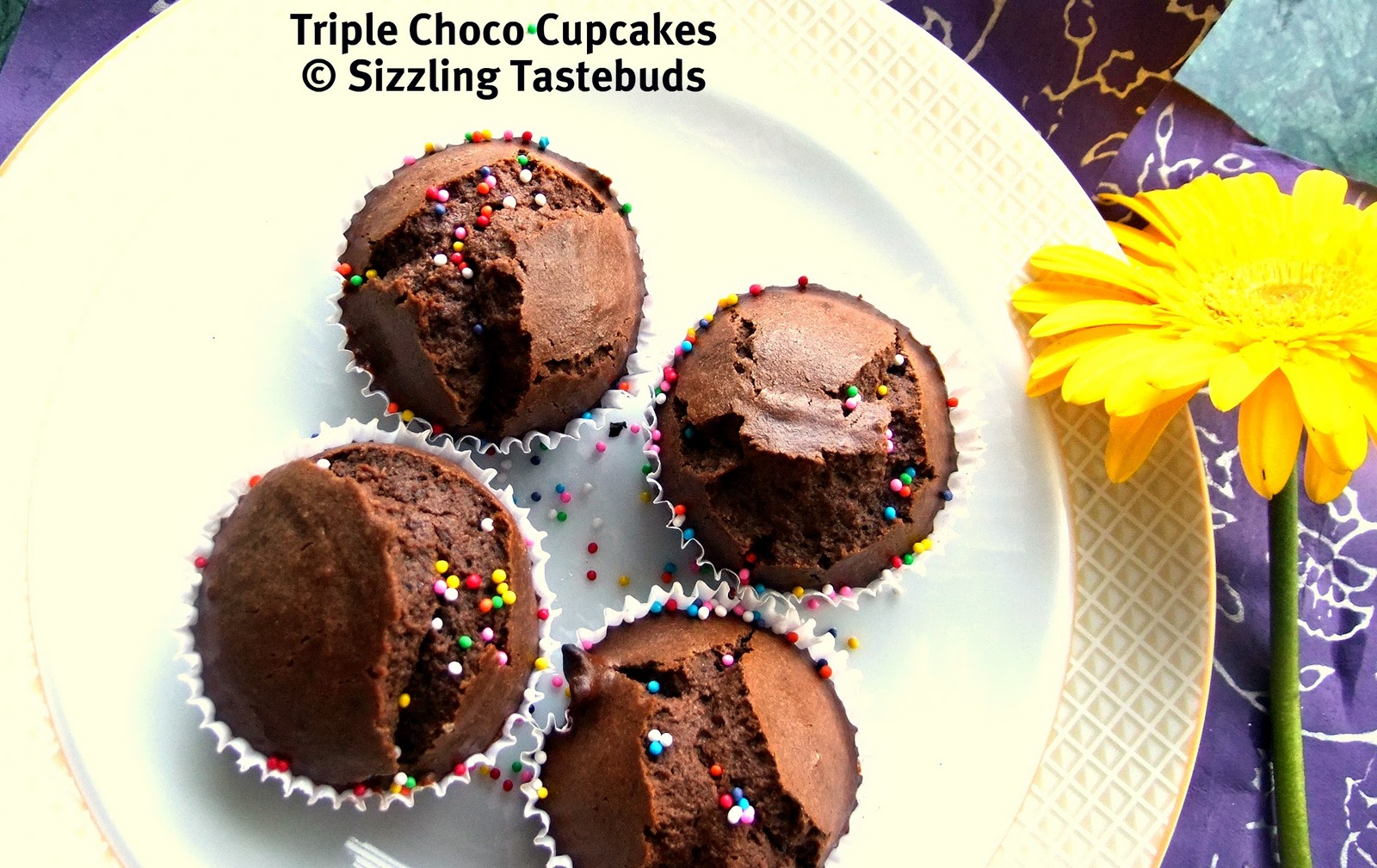 Triple chocolate cupcakes  