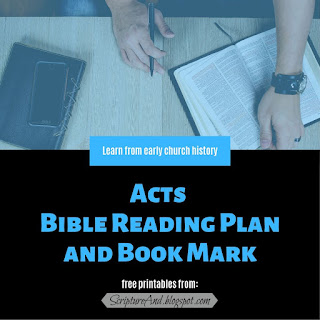 Acts Bible Reading Plan and Printable Bookmark | scriptureand.blogspot.com