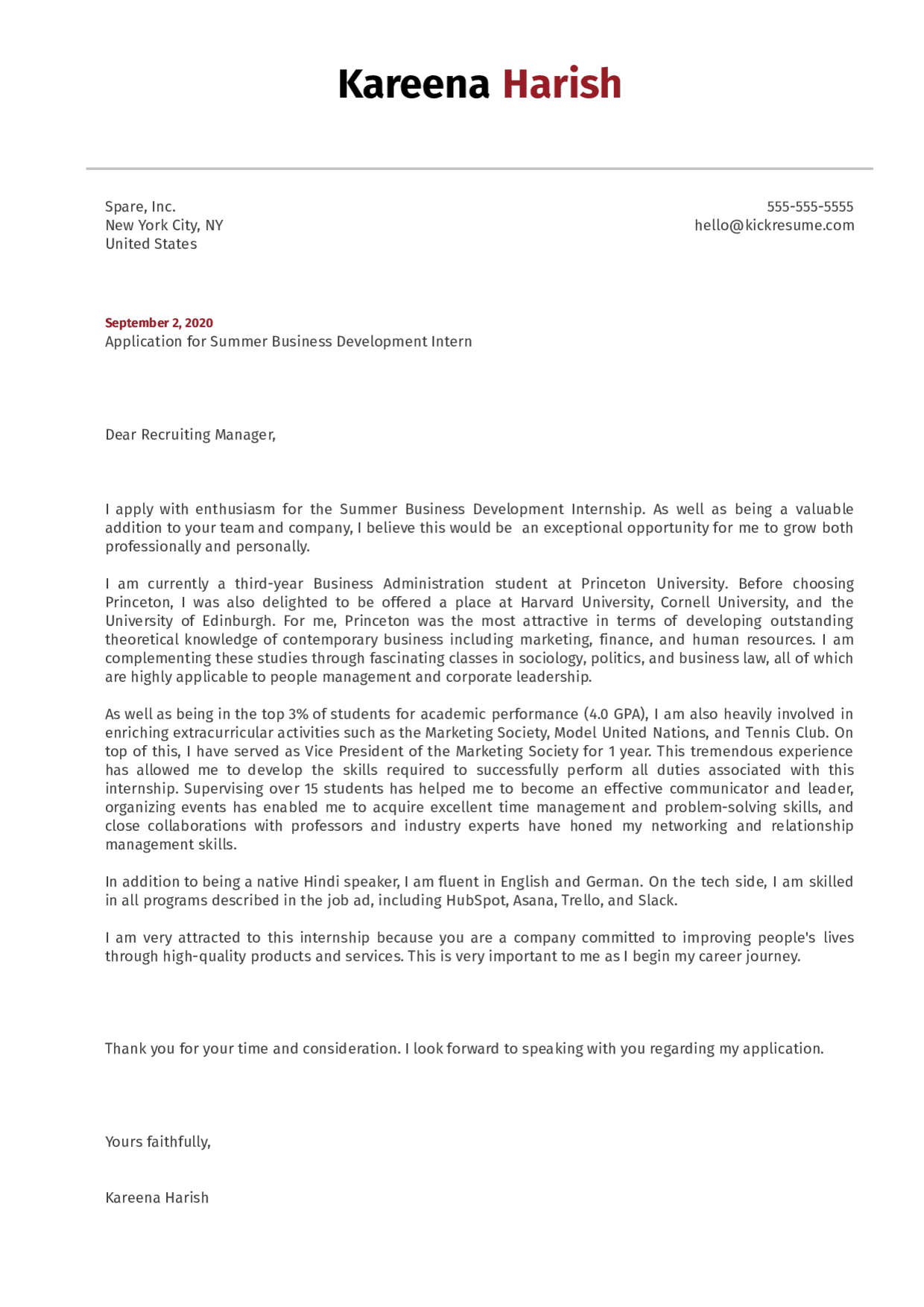 Business Development Cover Letter Template Resume Letter