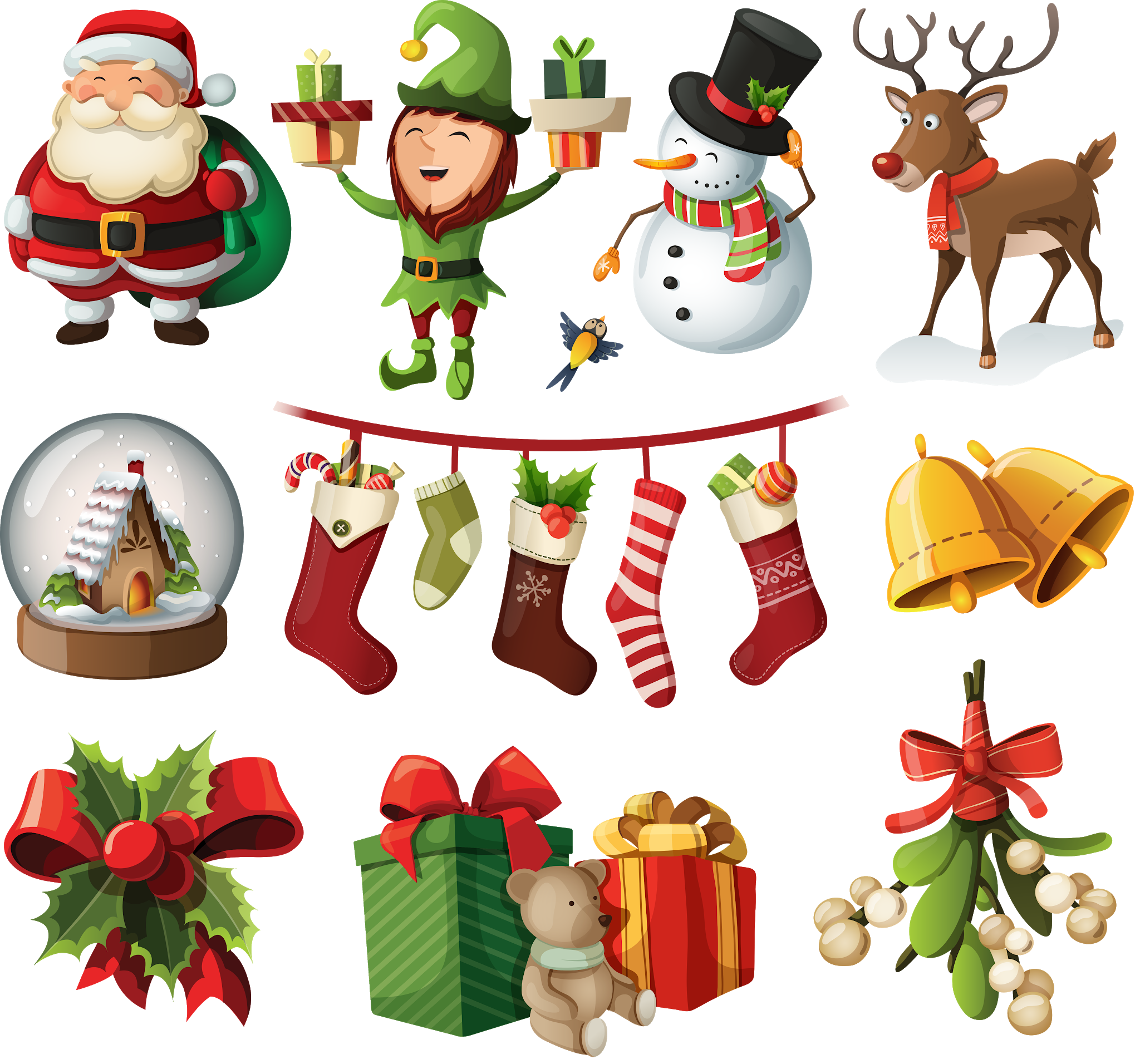 новогодние атрибуты для детей. символы нового года. новогодние атрибуты для детей. новогодние иконки. новогодние атрибуты и названия.