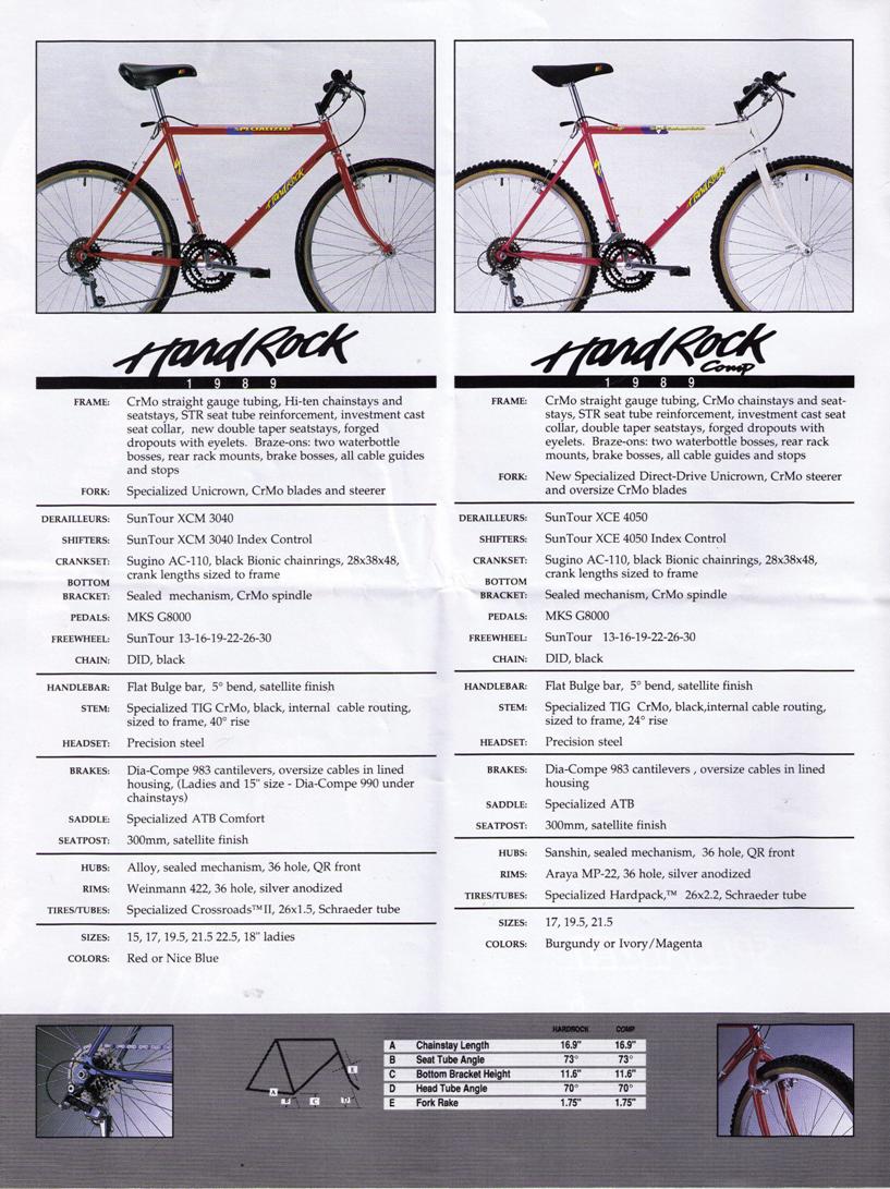 CATALOGUES SPECIALIZED SPECIALIZED 1989