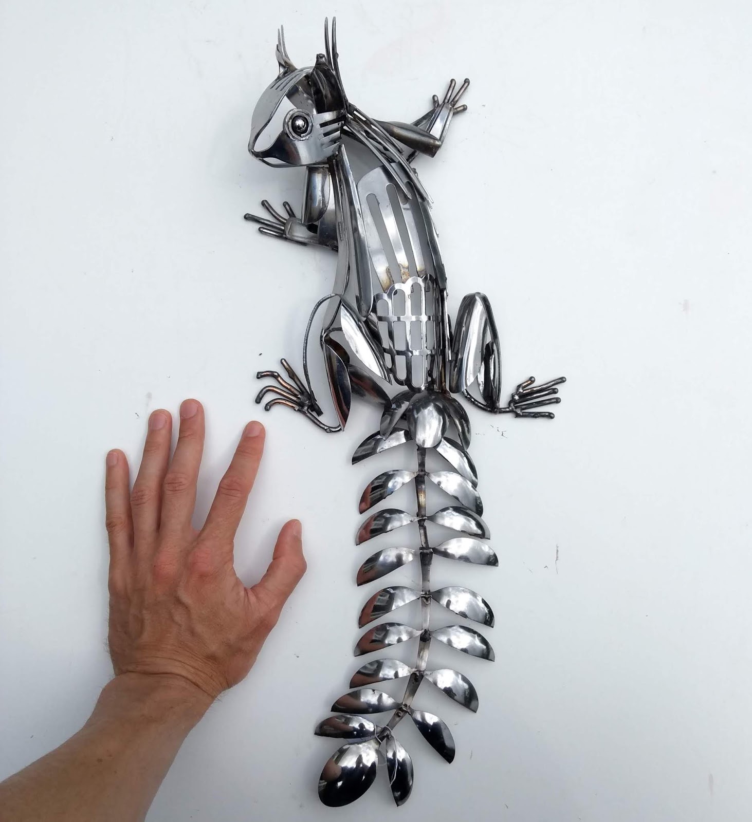 Ed Hill Metal Art Climbing Silver Squirrel