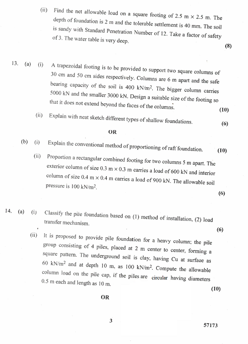 CE6502 Foundation Engineering May June 2016 Question Paper University Question Papers