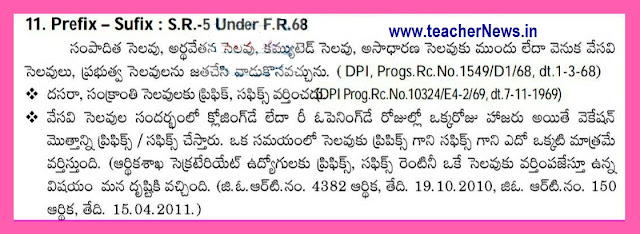 Sankranthi Dasara Holidays Clarification of Terminal Holidays Prefix or suffix RC.103241,Dt 07-11-1969