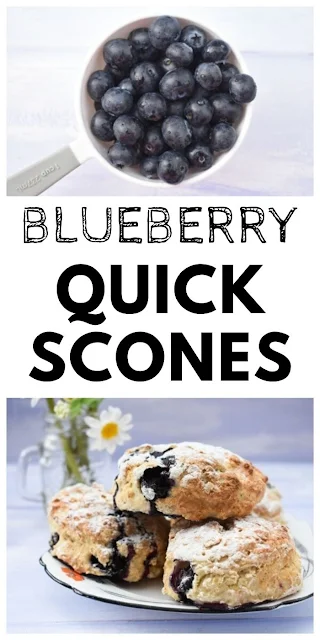 Quick blueberry lemonade scones. These cheats scones are easy and quick to make in one bowl. They use yoghurt instead of butter and you can use vegan yoghurt. The perfect afternoon treat or for an afternoon tea party #blueberryscones #lemonadescones #quickscones #fatfreescones #onebowlscones #veganscones #easysconerecipes #blueberries #blueberryrecipes