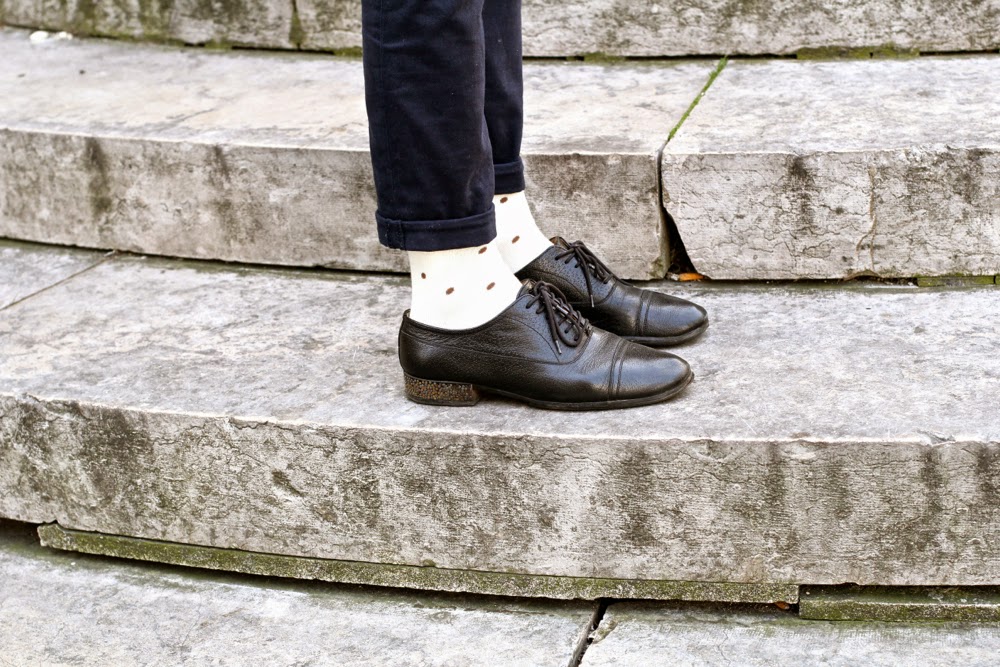 HOALEN-pull-Acne-Studios-Manteau-laine-Chino-marine_Richelieu-clou_Martin-Margiela-édition-limite_Pullin-chaussettes-pois-étole-aztèque_BLOG-MODE-HOMME-Mensfashion-Style-Preppy-Paris-Dandy2