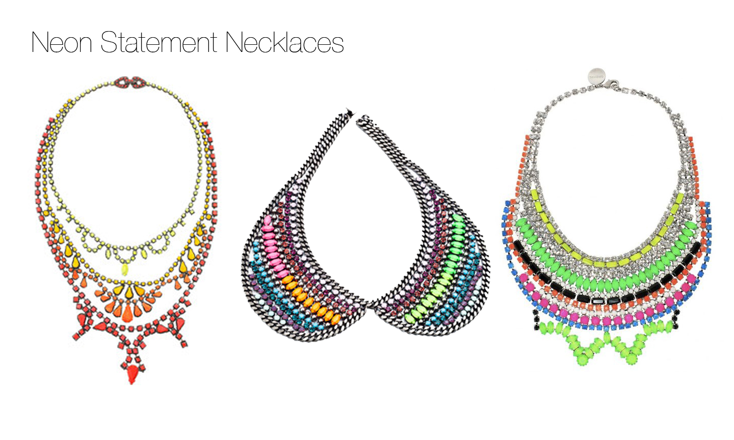 Be and D: Neon Statement Necklaces