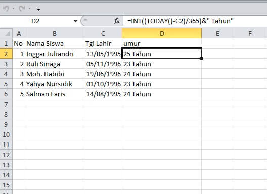 cara menampilkan rumus excel