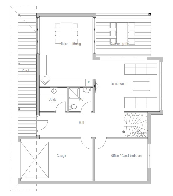 economical house plan upper floor