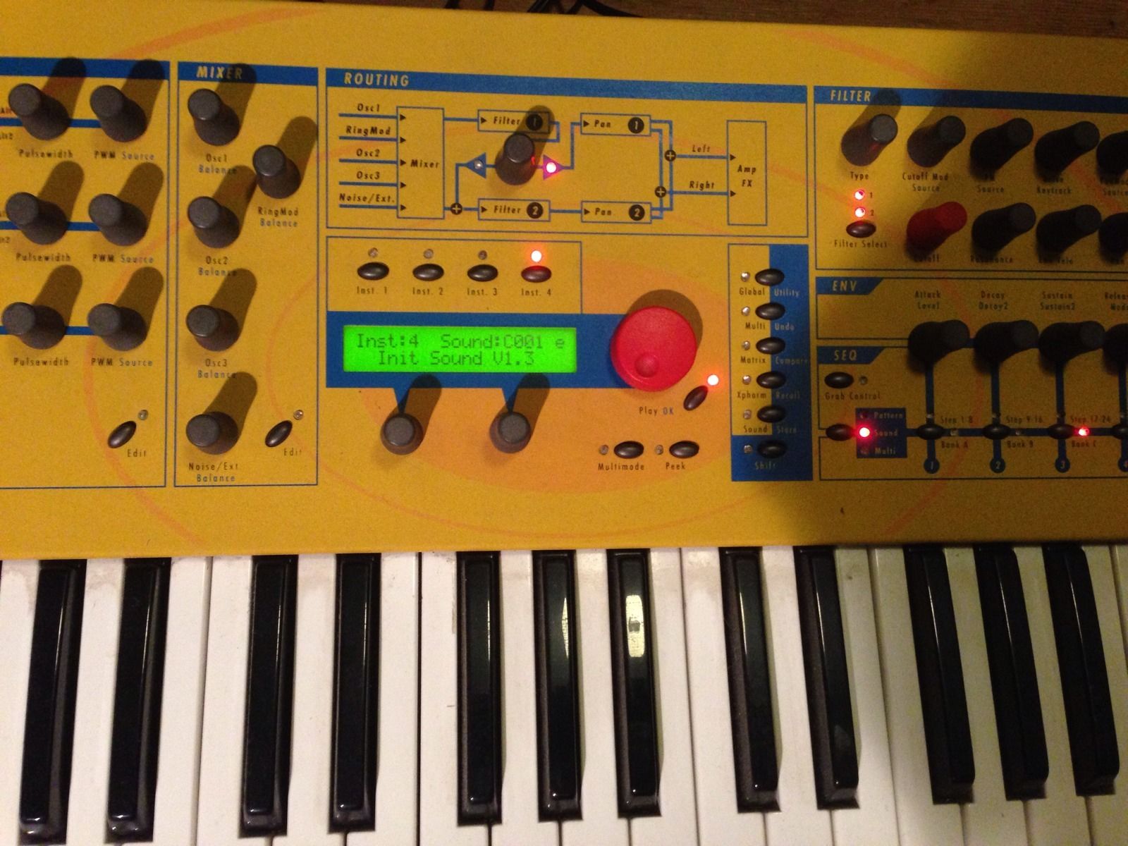 MATRIXSYNTH Yellow Waldorf Q Synth Keyboard