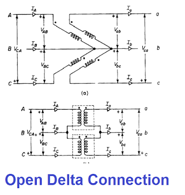 open delta connection of transformer
