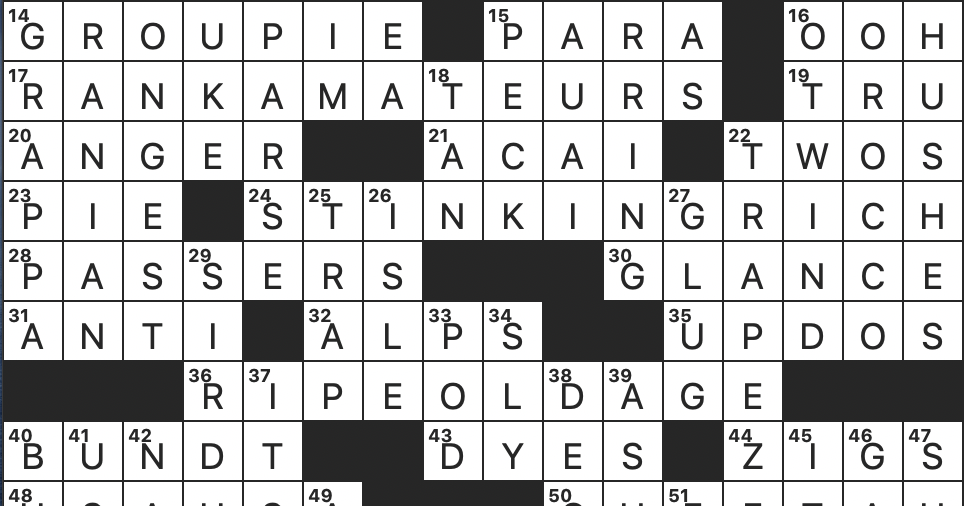 Rex Parker Does the NYT Crossword Puzzle Armflapping dance of the