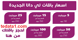 الإشتراك في عروض باقات الانترنت 50 ميجا من تي داتا " WE " مصر