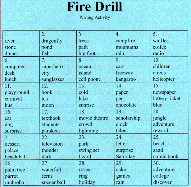 Spotlight Classrooms Fire Drill Writing