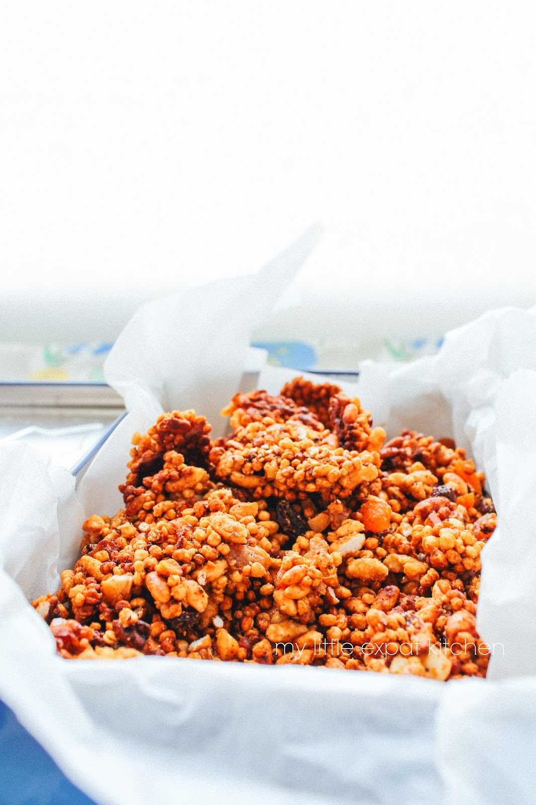 My Little Expat Kitchen Puffed quinoa & rice, dried fruits & nuts