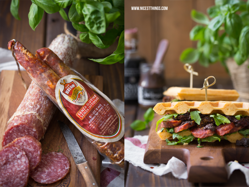 Herzhafte Waffel Sandwiches mit Salsiccia Rezept