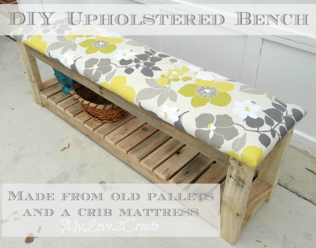 DIY Upholstered Bench, MyLove2Create