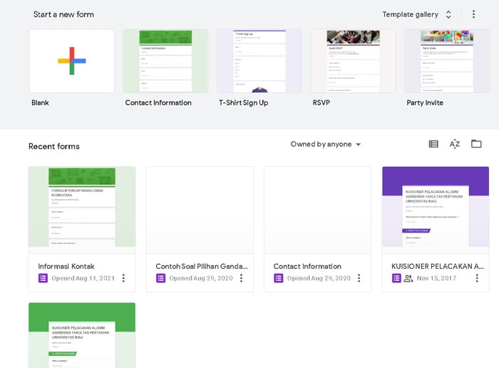 cara membuat google formulir cara membuat google form