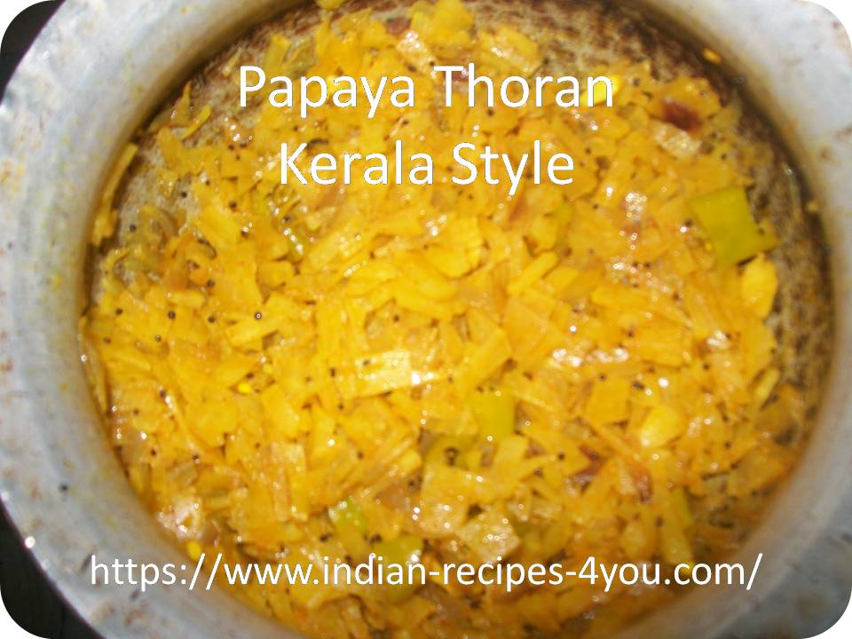 papaya thoran kerala style in hindi Indian Recipes 4 you