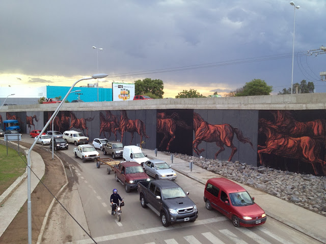 New Mural By Franco Fasoli aka JAZ for the Proyecto Puento In Cordoba, Argentina. 1