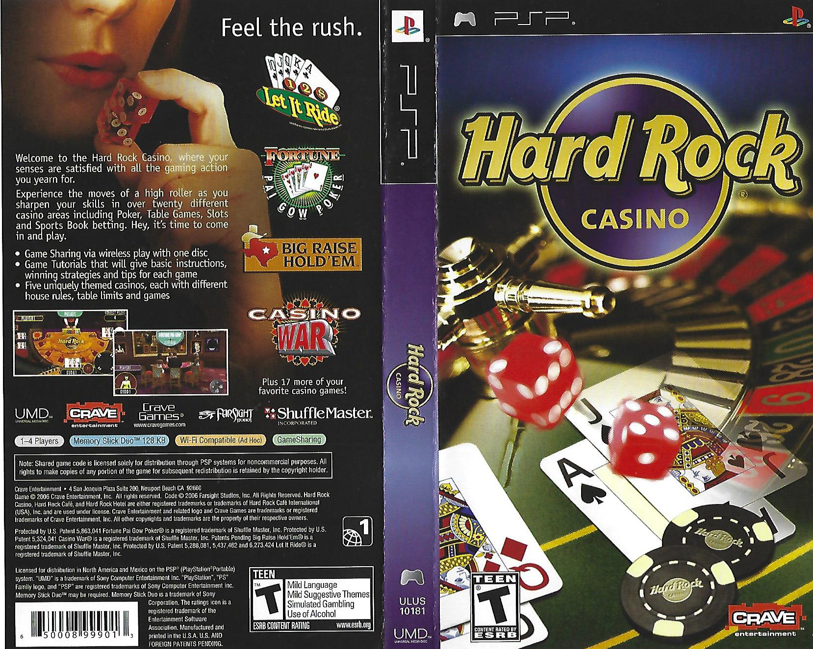 PSP Hardcore No Nonsense Review Hard Rock Casino PSP