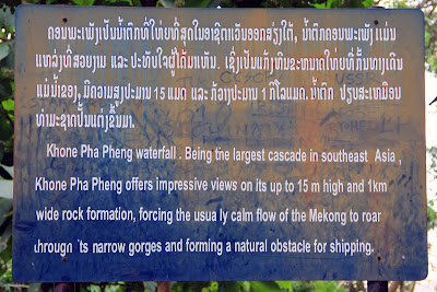 Informational sign at Khone Phapheng Falls