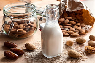 milk and almonds