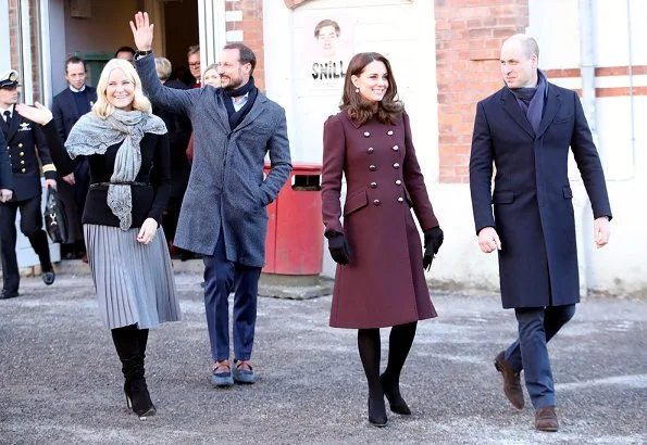 The Duchess, Kate Middleton wearing a Dolce & Gabbana coat. Crown Princess Mette Marit wore-Michael Kors