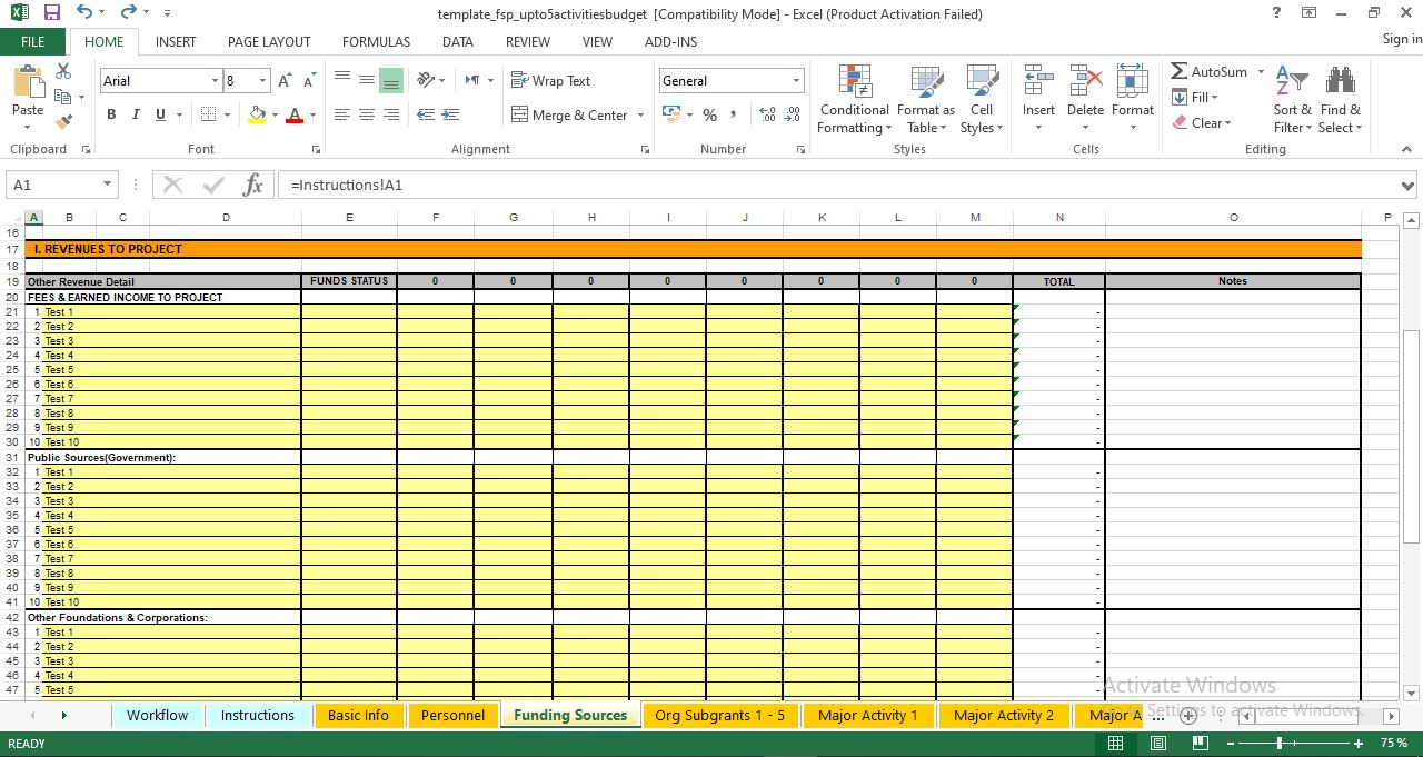 Software Project Budget Template
