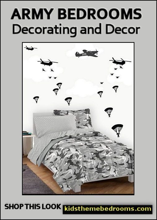 Military Paratroopers wall decals Camouflage bedding army theme bedrooms military theme   Camouflage bedding army theme bedrooms military themeboys army