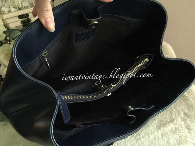 I Want Vintage Vintage Designer Handbags Agnes B Top Handle BagBlue