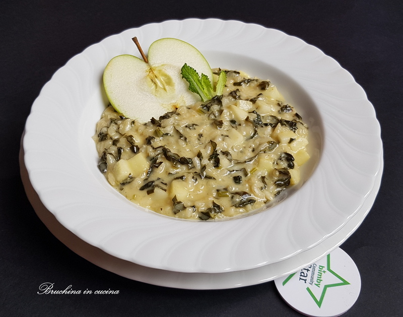 bruchina in cucina Risotto al cavolo nero mela verde e taleggio