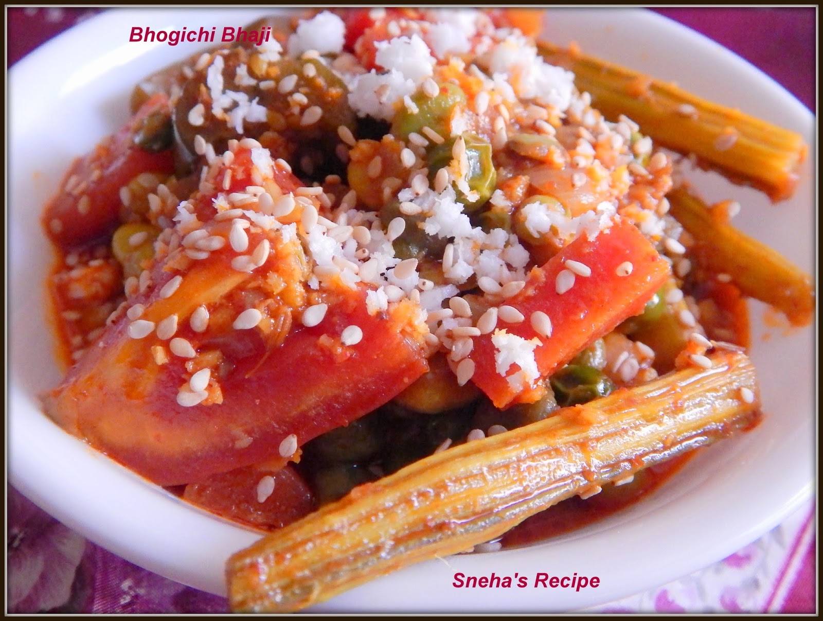 Bhogichi Bhaji - Makar Sankrati Special - Maharashtra - Sneha's Recipe