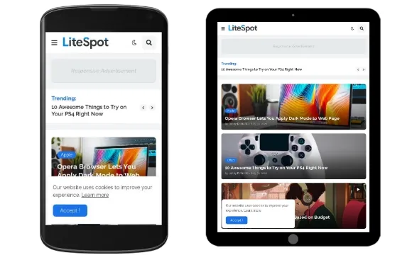 LiteSpot Blogger Template mobile