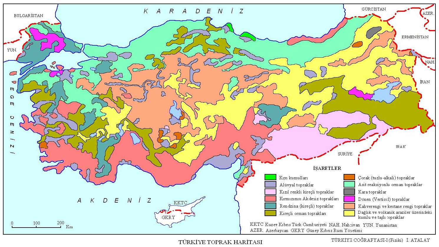 Türkiye Haritaları: Türkiye Toprak Tipleri Haritası