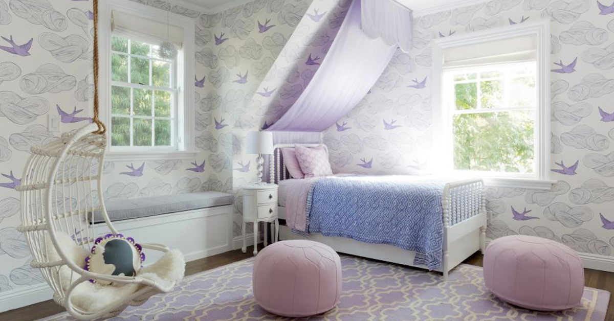 Desain Kamar Tidur Anak Perempuan Warna Lavender Unik Dan Menarik